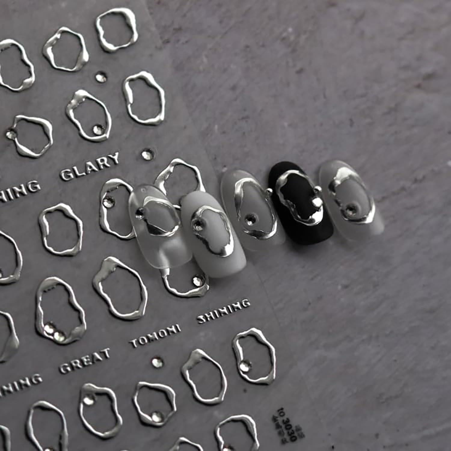 Calcomanías de Uñas 5D Dulyork Doradas Autoadhesivas 2 Pcs