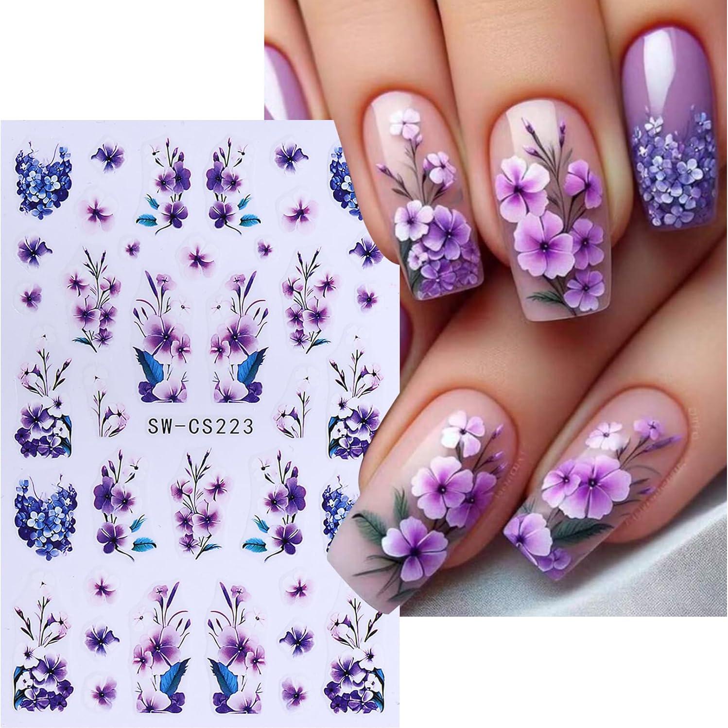 Calcomanías de Uñas STZPRONAIL - 12 Hojas Flores 3D Primavera