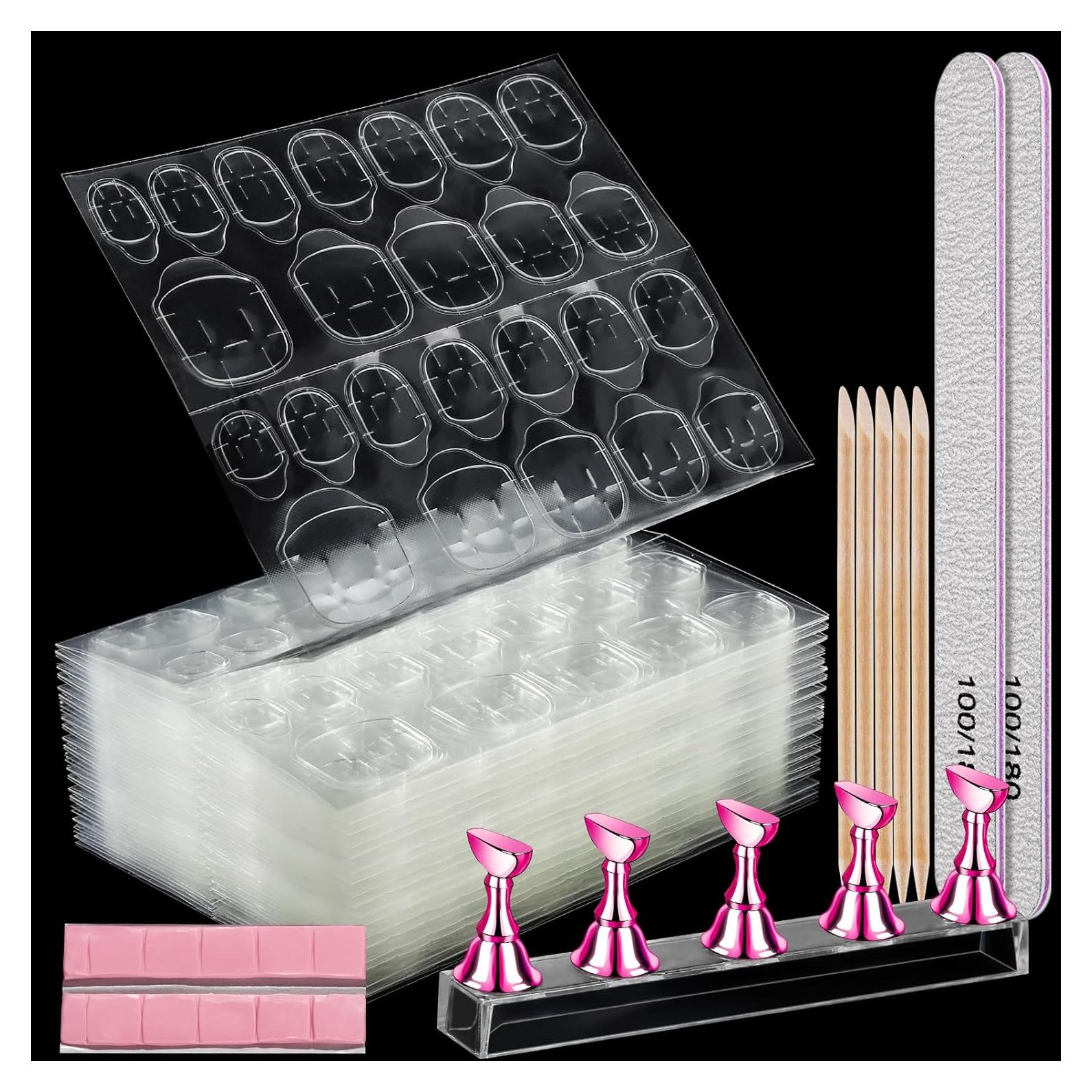 Etiquetas Adhesivas para Uñas Teenitor - 20 Hojas Doble Cara