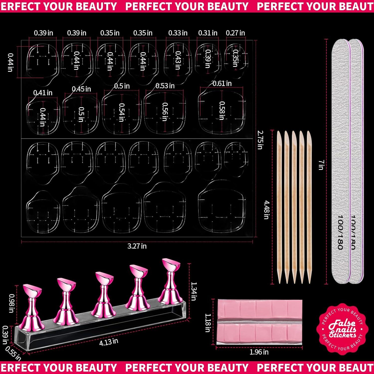 Etiquetas Adhesivas para Uñas Teenitor - 20 Hojas Doble Cara