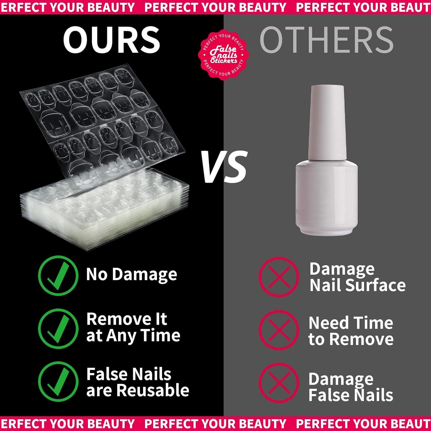 Etiquetas Adhesivas para Uñas Teenitor - 20 Hojas Doble Cara