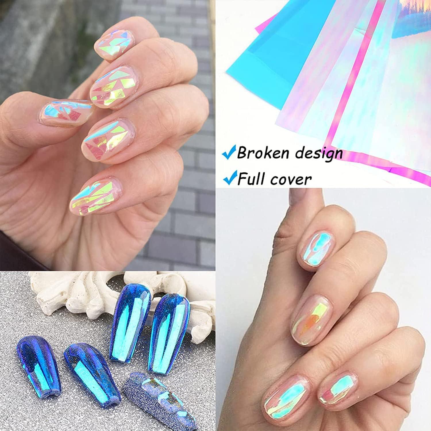 Pegatinas de Arte de Uñas ONEUPIN - 8 Hojas Coloridas de Foil