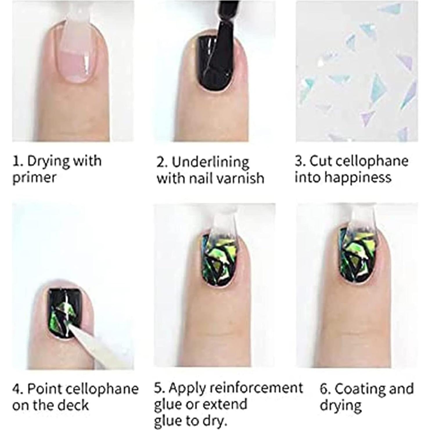 Pegatinas de Arte de Uñas ONEUPIN - 8 Hojas Coloridas de Foil