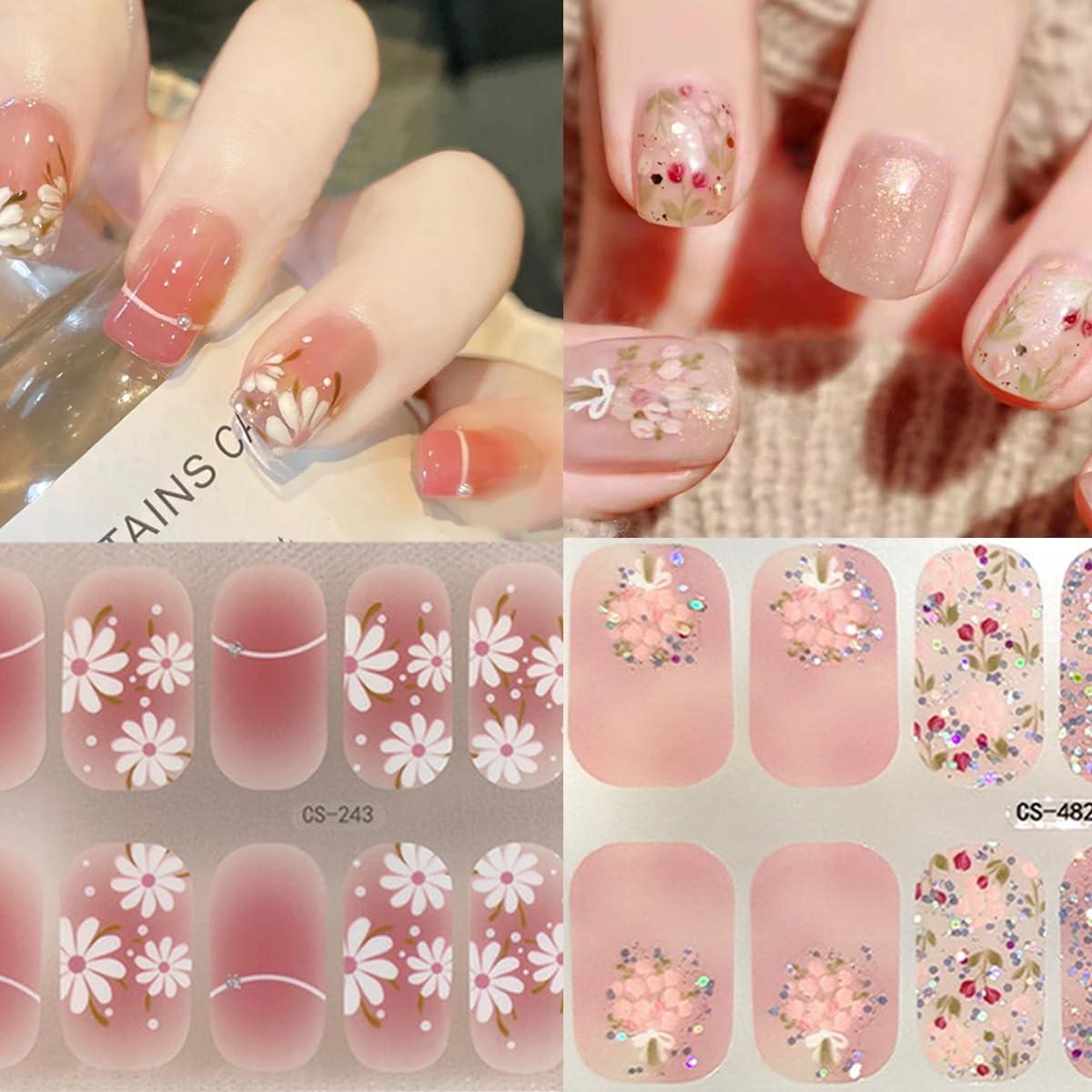 Pegatinas de Uñas de Gel Floral NEWSPIED - 6 Hojas Primavera