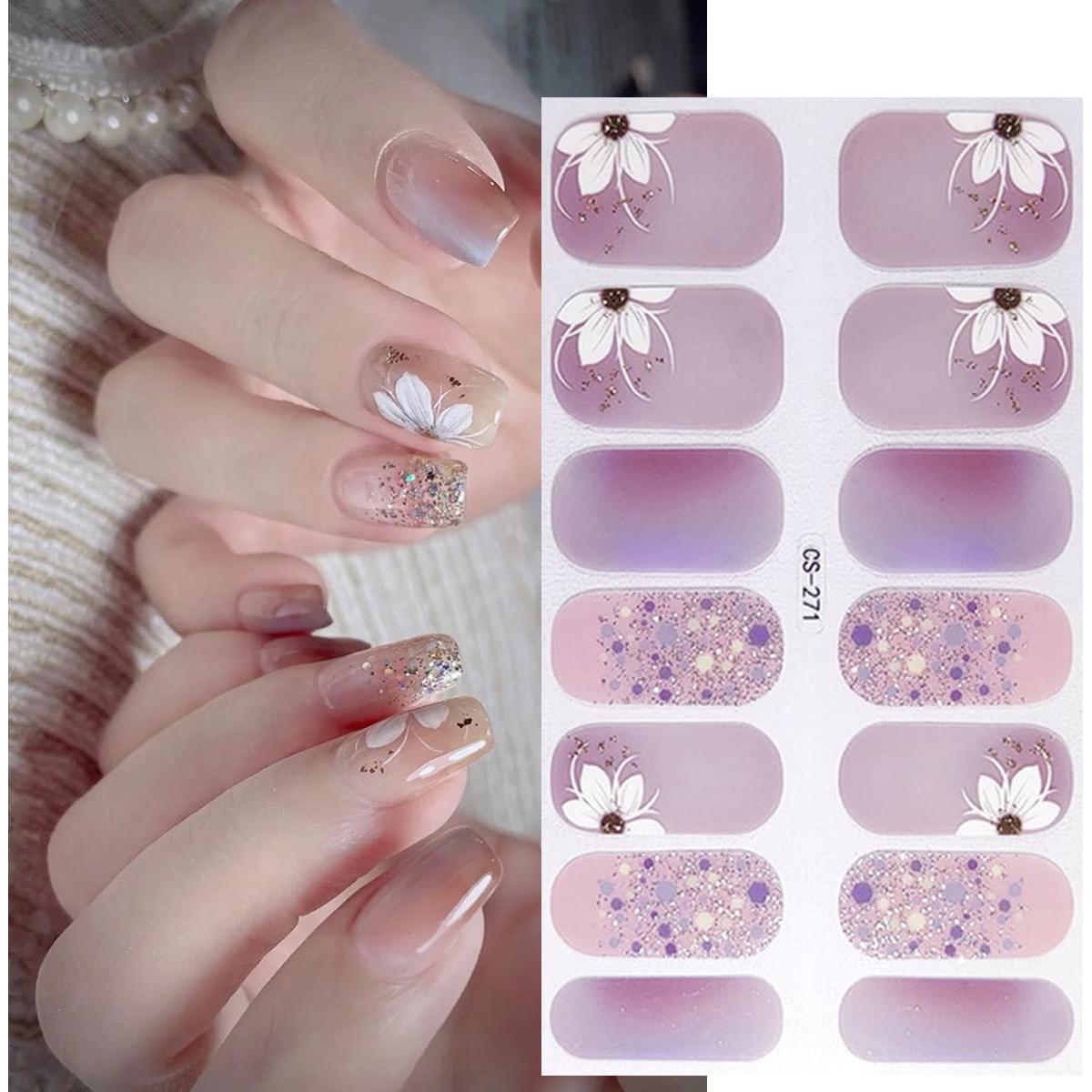 Pegatinas de Uñas de Gel Floral NEWSPIED - 6 Hojas Primavera