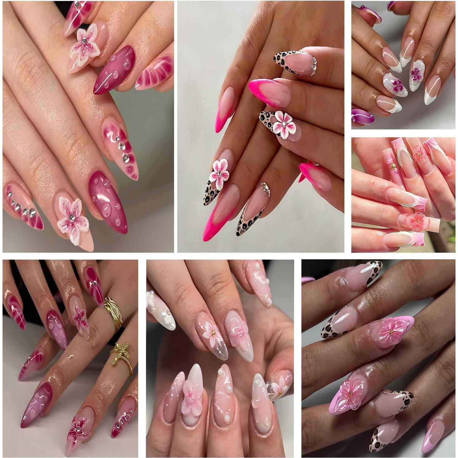 Stickers de Uñas 3D LOPMNGHT Flores de Margarita Multicolor