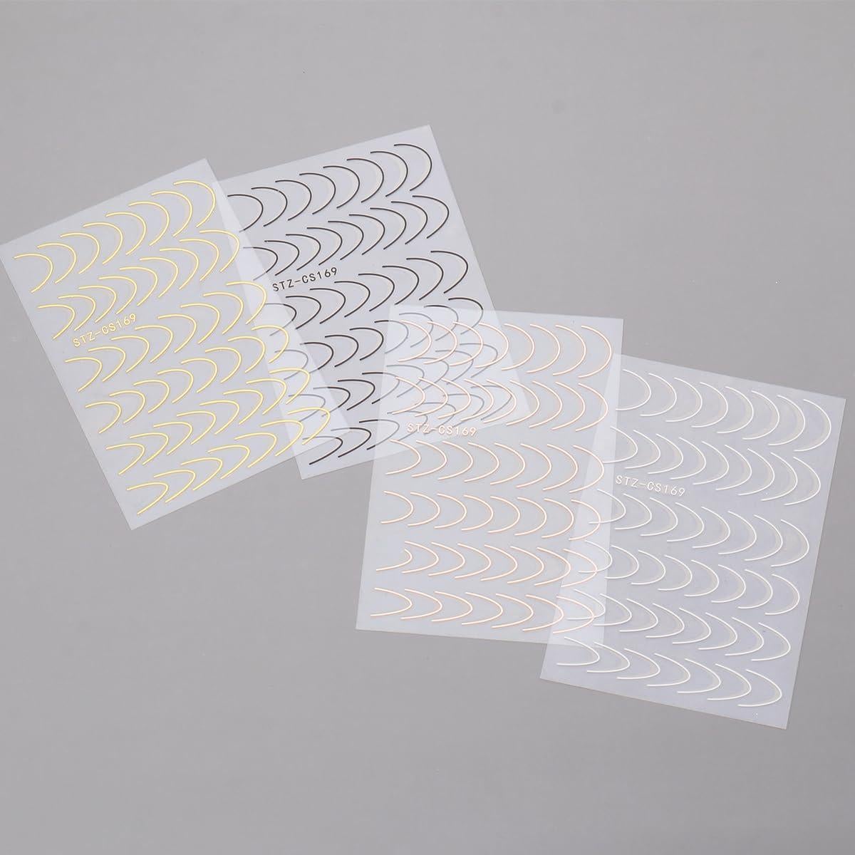 Calcomanías de Uñas Francesas SUTOZMIWE 8 Piezas Metálicas