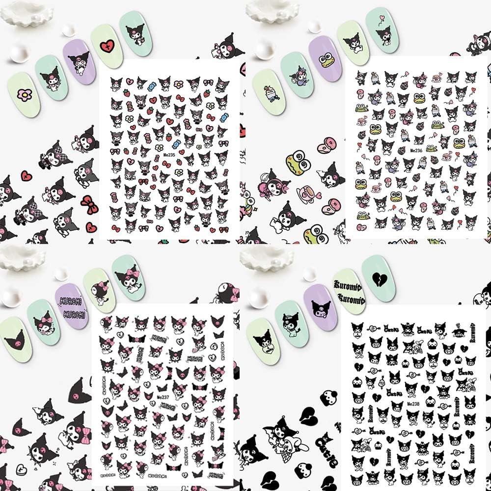 12 Pegatinas de Uñas Kawaii Akutoer - Caricaturas Anime