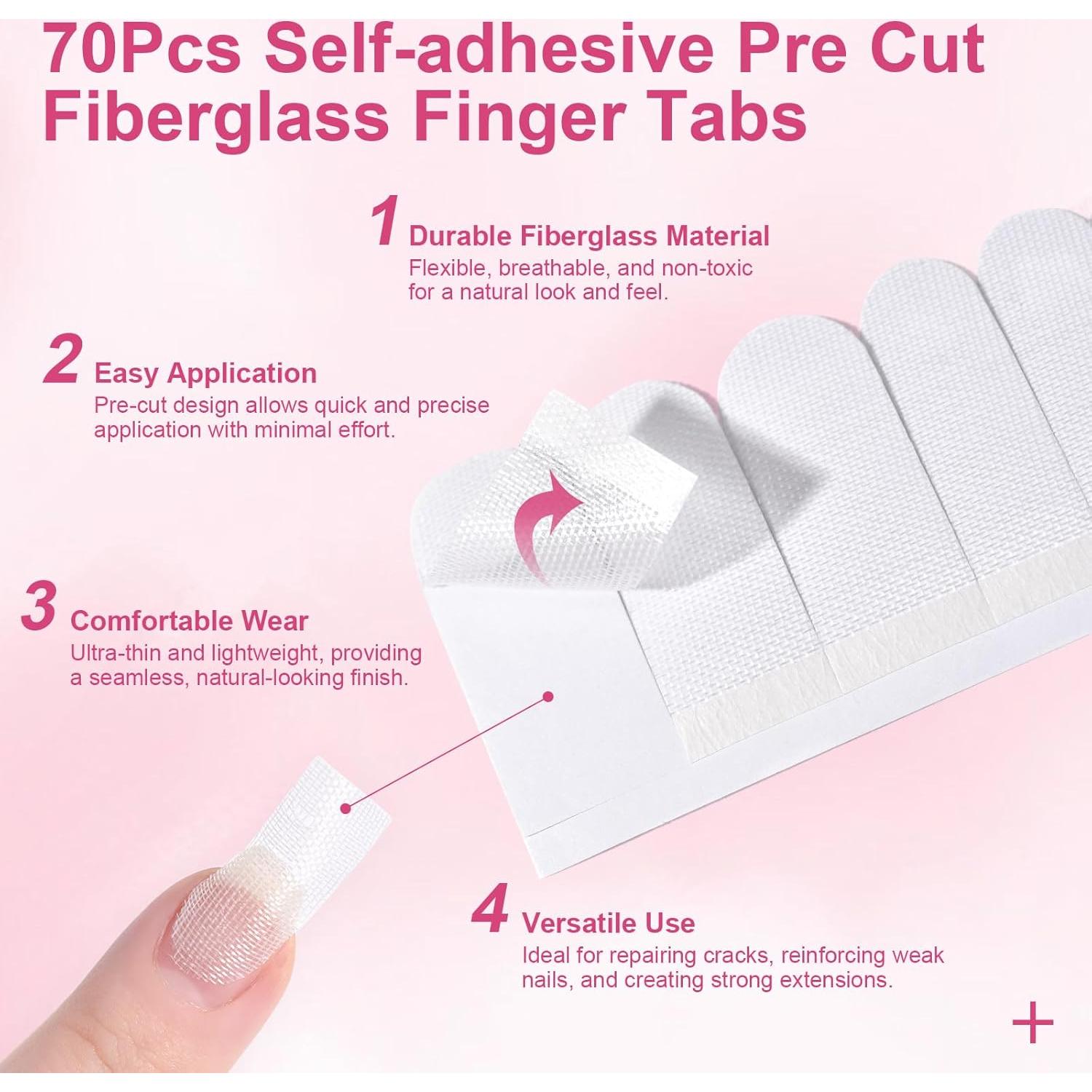 70 Piezas Envoltura de Uñas de Fibra de Vidrio KAZI