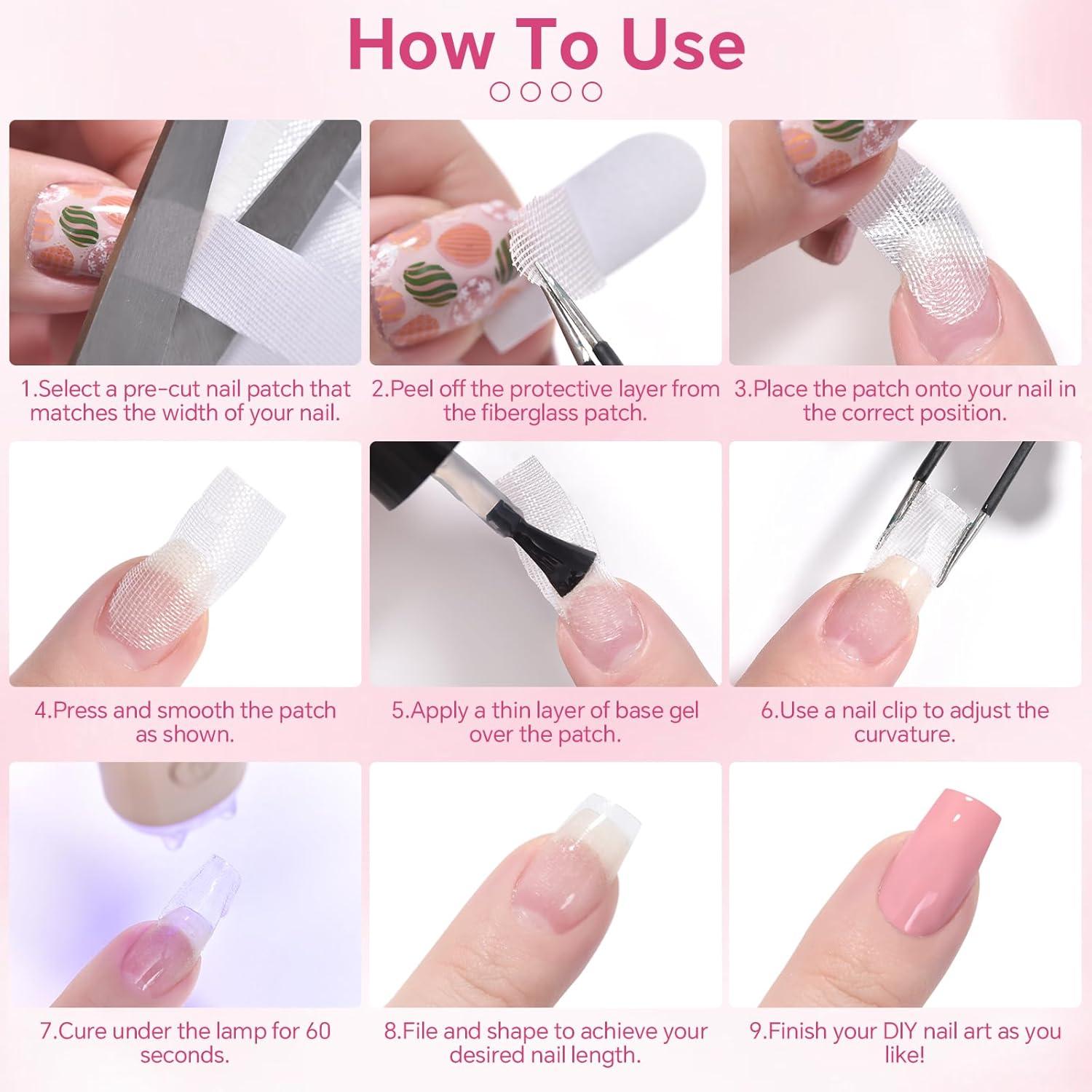 70 Piezas Envoltura de Uñas de Fibra de Vidrio KAZI