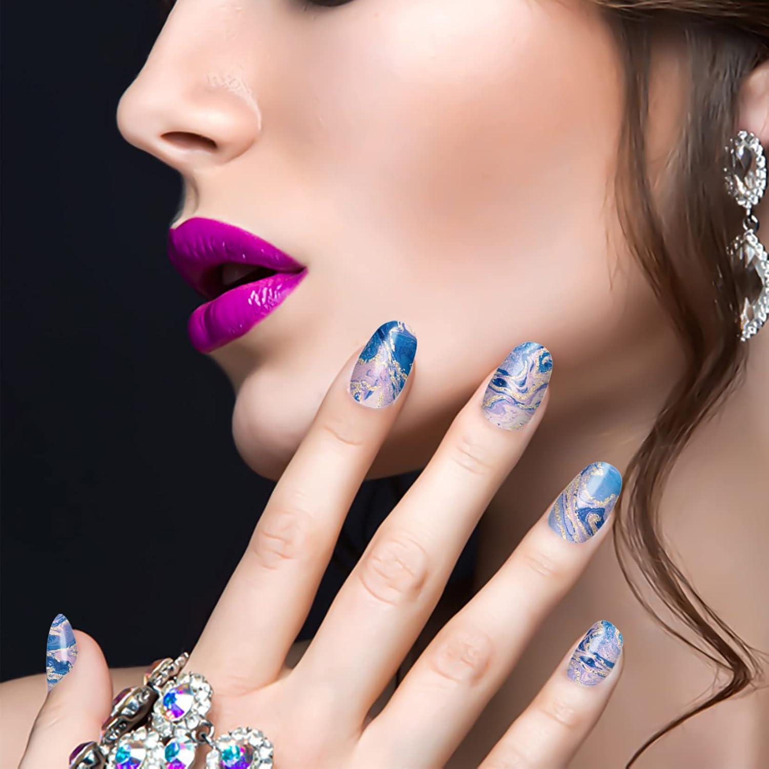 Calcomanías de Uñas de Mármol YECIRALA 336 Pcs con Lima