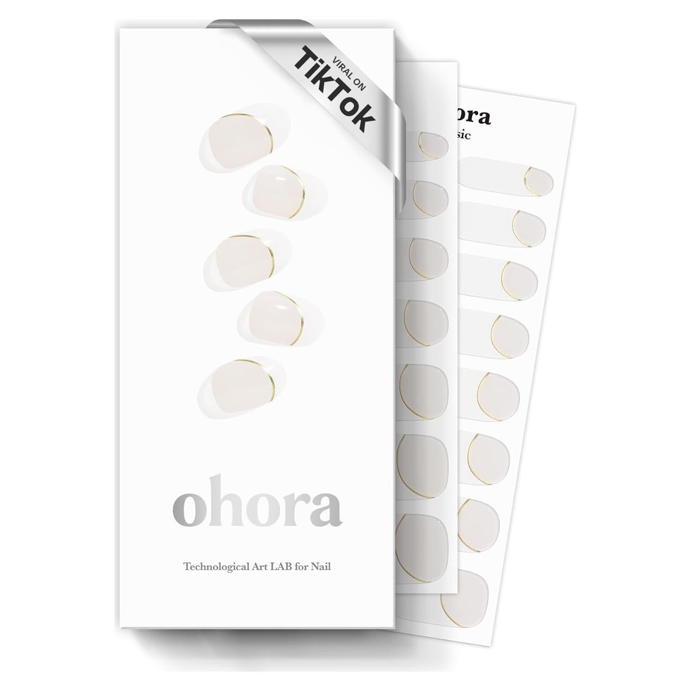 Tiras de Uñas de Gel Semi Curadas ohora N Sylph - Blanco Francés
