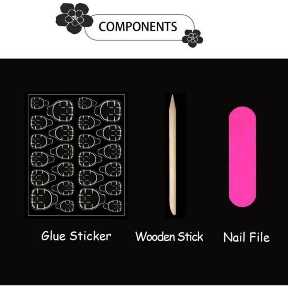 Uñas Postizas Cortas Cuadradas BLGTGH Rojo Vino 24Pcs