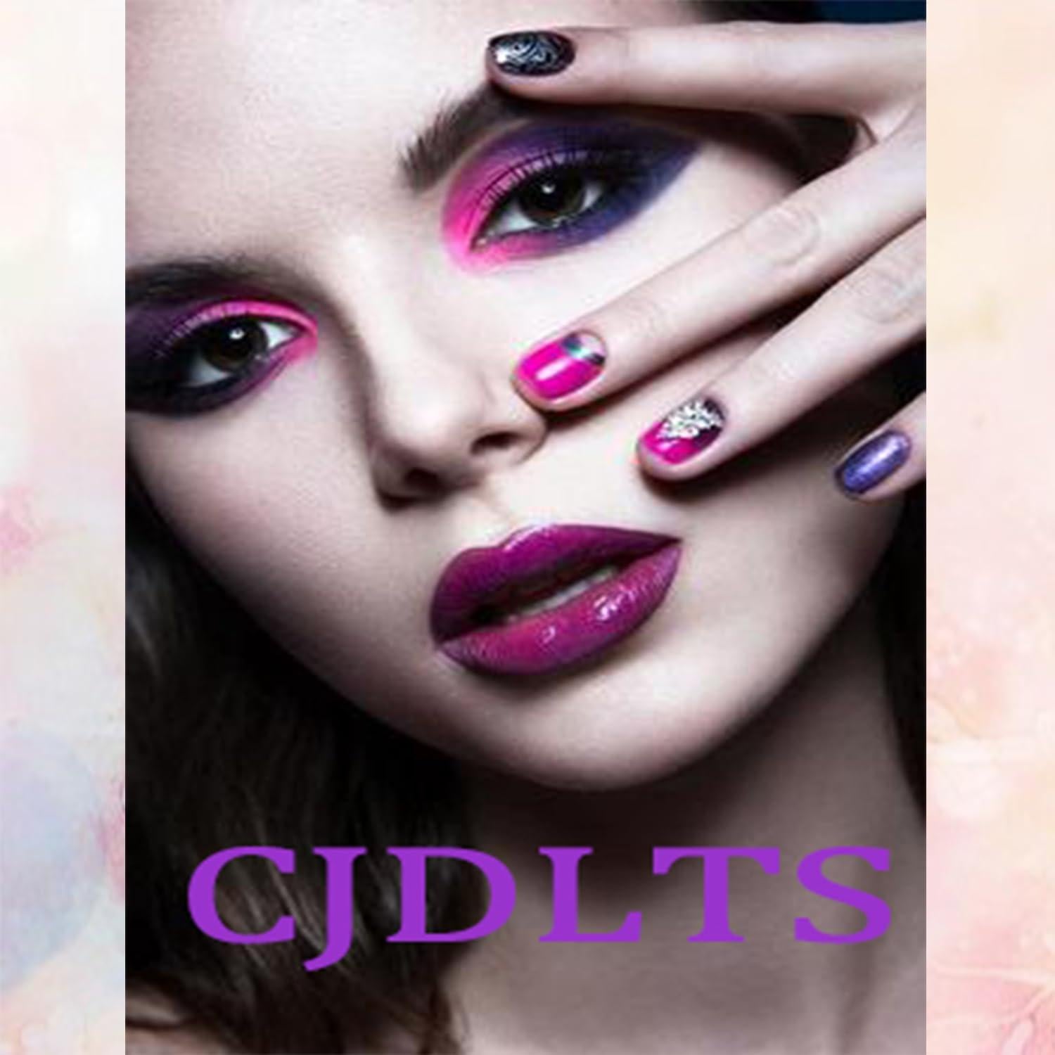 24 Uñas Postizas Acrílicas Florales en Gradiente - CJDLTS