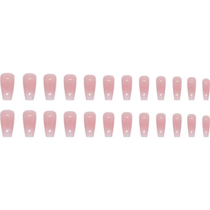 Uñas Postizas Magrace Medianas Color Nude 24 Pcs Francesas