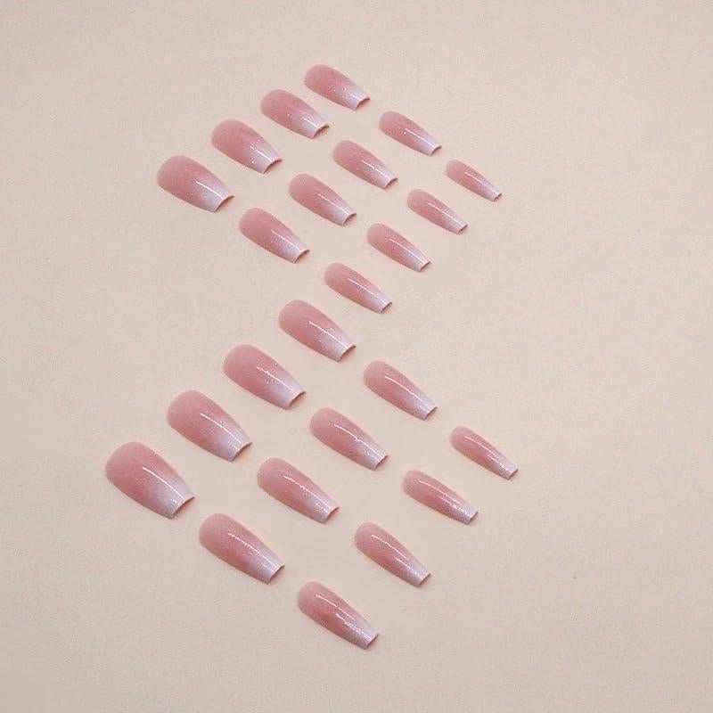 Uñas Postizas Magrace Medianas Color Nude 24 Pcs Francesas