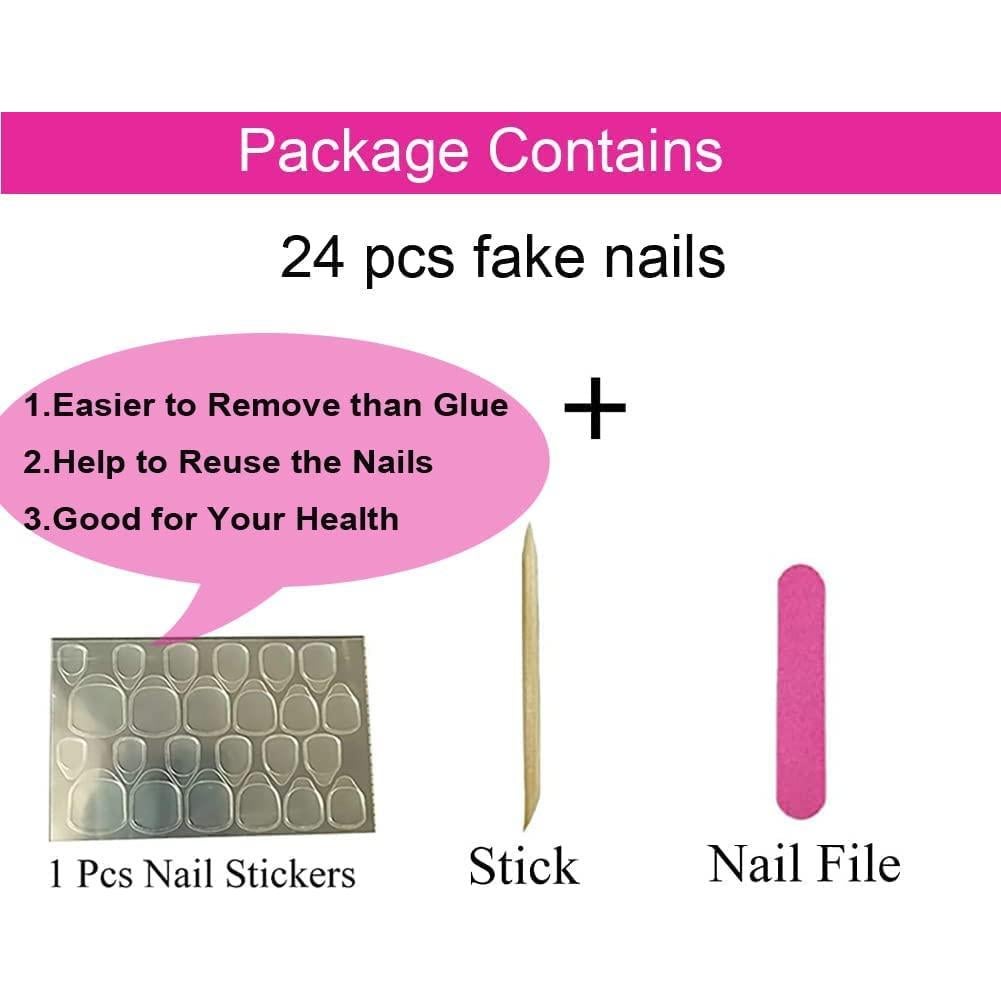 Uñas Postizas Magrace Medianas Color Nude 24 Pcs Francesas