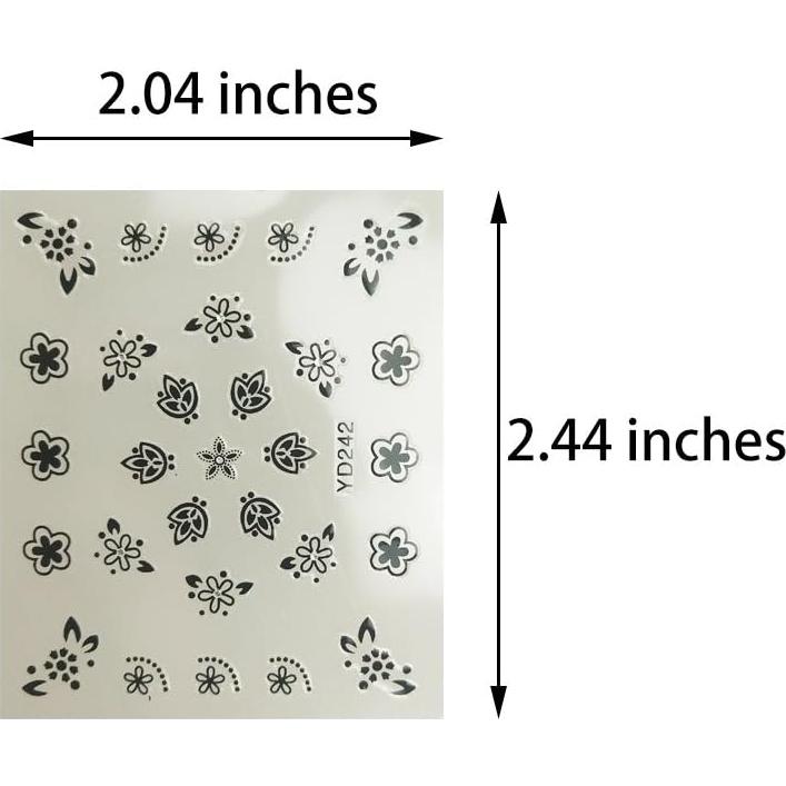 Kit de Calcomanías de Uñas 3D Tazimi 90 Hojas Floral