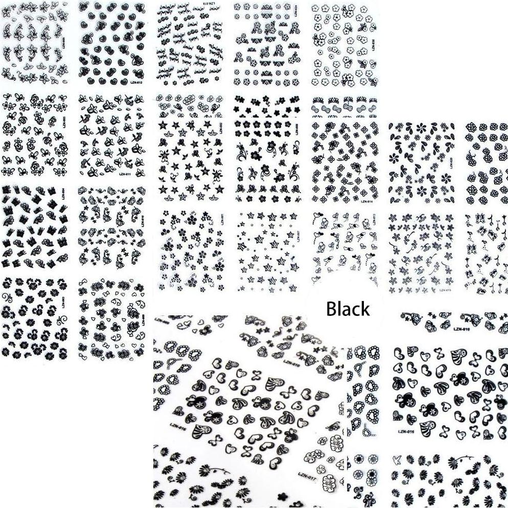 Kit de Calcomanías de Uñas 3D Tazimi 90 Hojas Floral