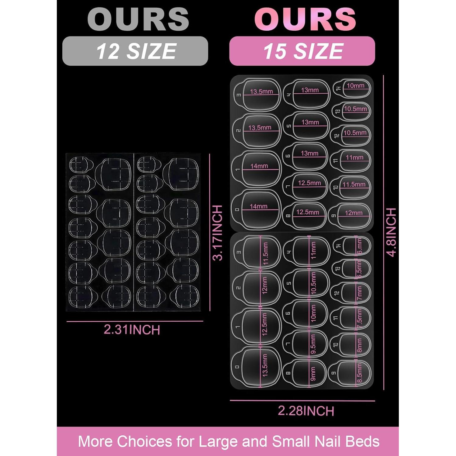 900 Pestañas Adhesivas para Uñas EBANKU Ultra Finas 0.3mm