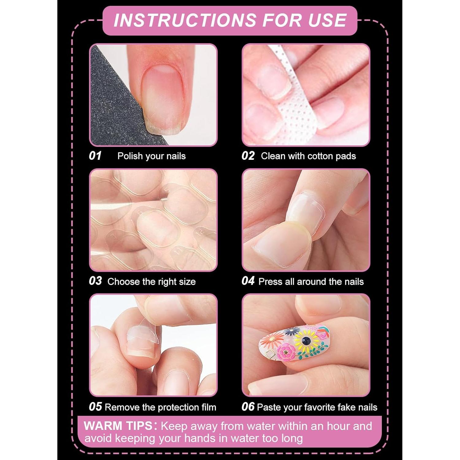 900 Pestañas Adhesivas para Uñas EBANKU Ultra Finas 0.3mm