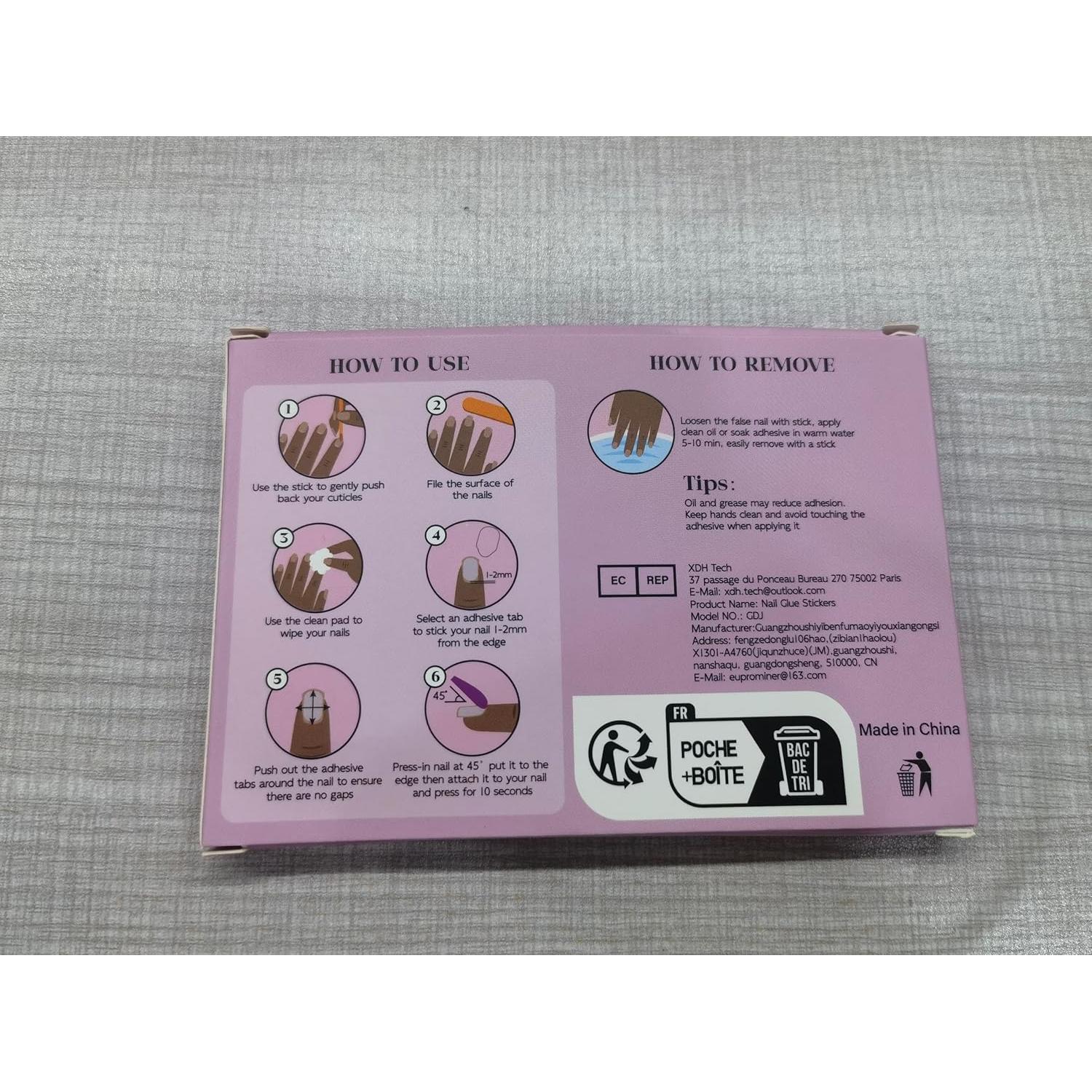 900 Pestañas Adhesivas para Uñas EBANKU Ultra Finas 0.3mm
