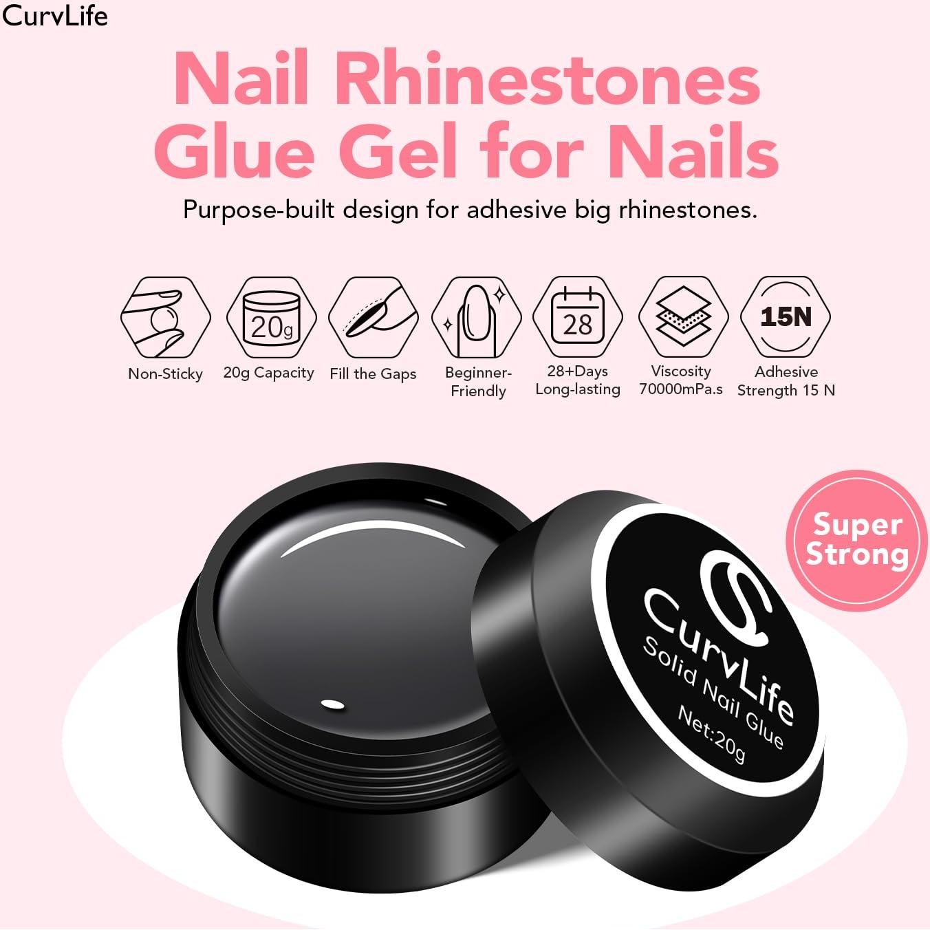 Pegamento de Uñas de Gel Curvlife 15ml Transparente 3 en 1