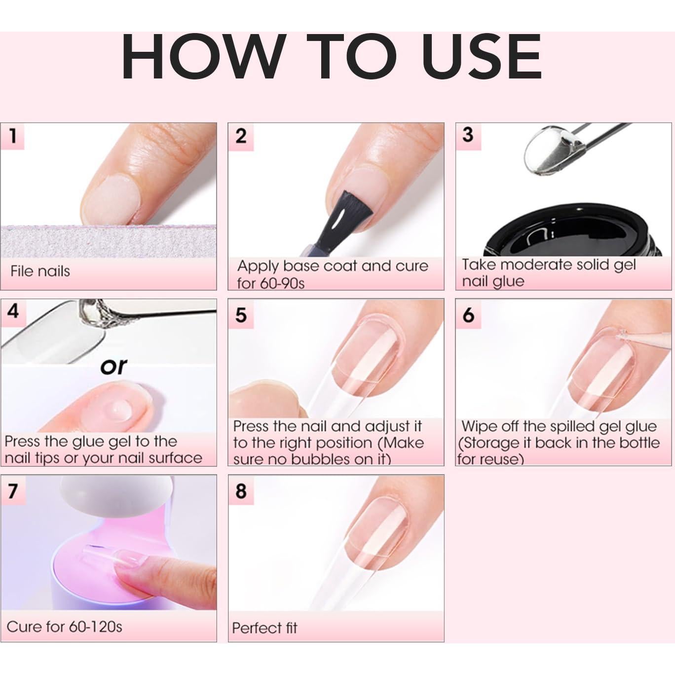 Pegamento de Uñas de Gel Curvlife 15ml Transparente 3 en 1