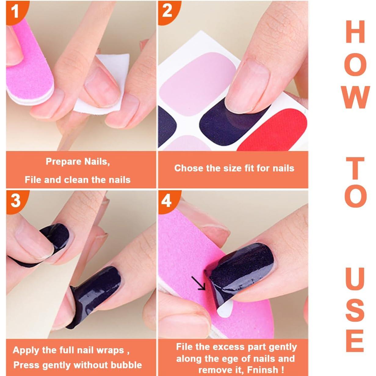 20 Hojas Calcomanías de Esmalte de Uñas YECIRALA - 280 Piezas