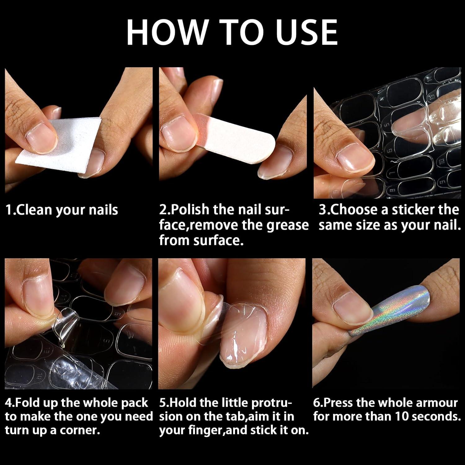 Etiquetas Adhesivas para Uñas Laza 300 Pcs 15 Tamaños