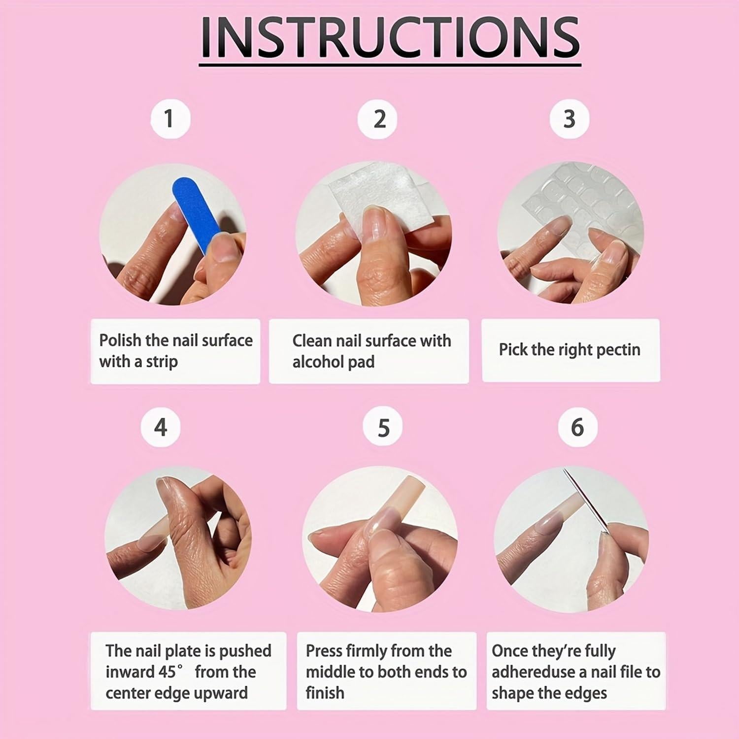 Uñas Postizas Cortas Acrílicas OCOUYVD Flores Rojas 24 Pcs