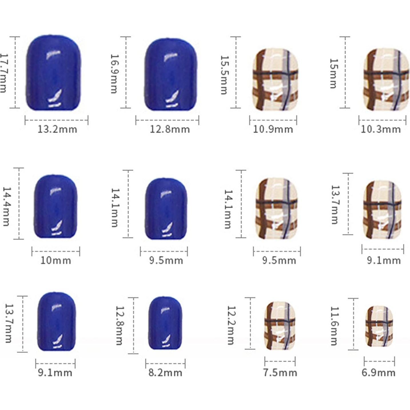 Uñas Postizas Cortas Coffin Onsdag - 24 Piezas Reutilizables