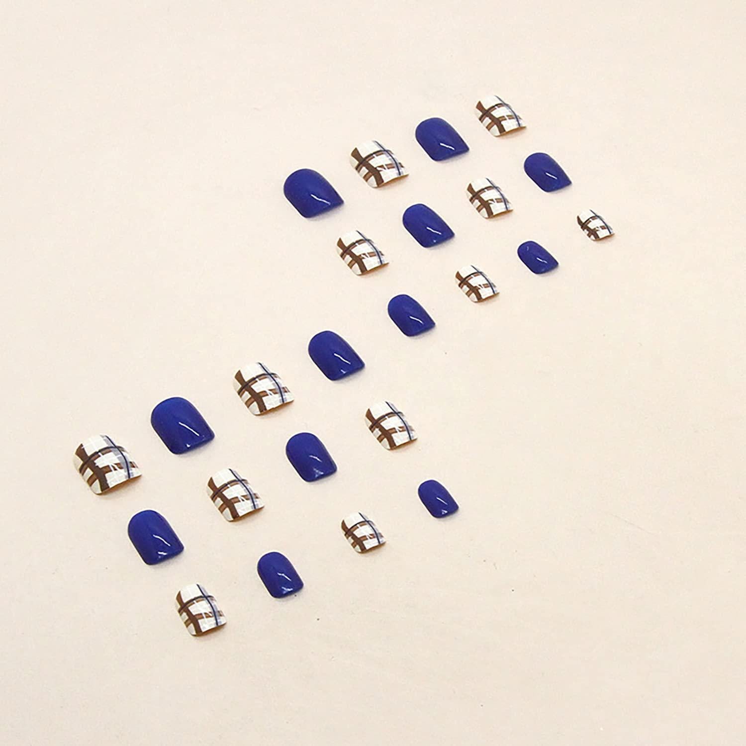 Uñas Postizas Cortas Coffin Onsdag - 24 Piezas Reutilizables