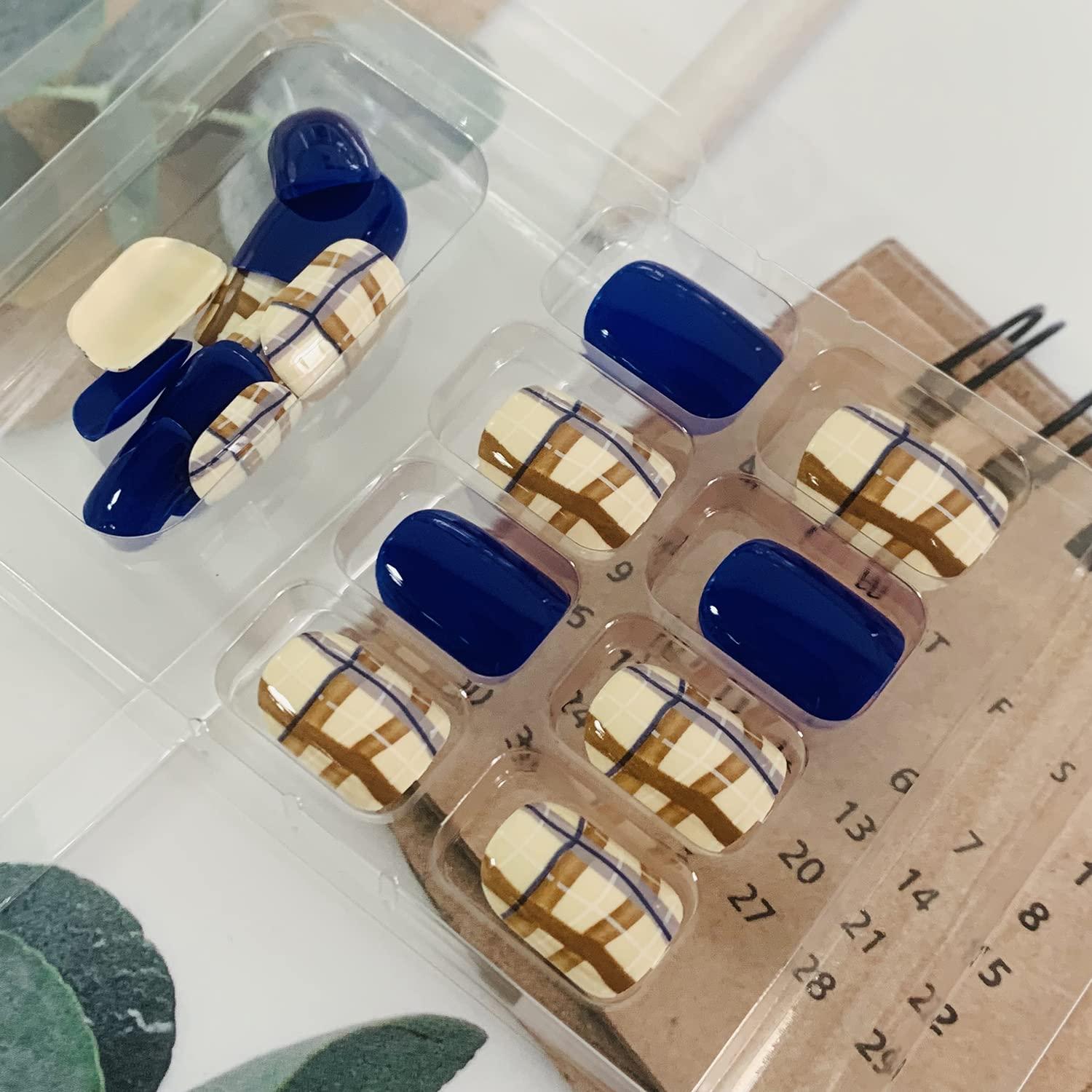 Uñas Postizas Cortas Coffin Onsdag - 24 Piezas Reutilizables