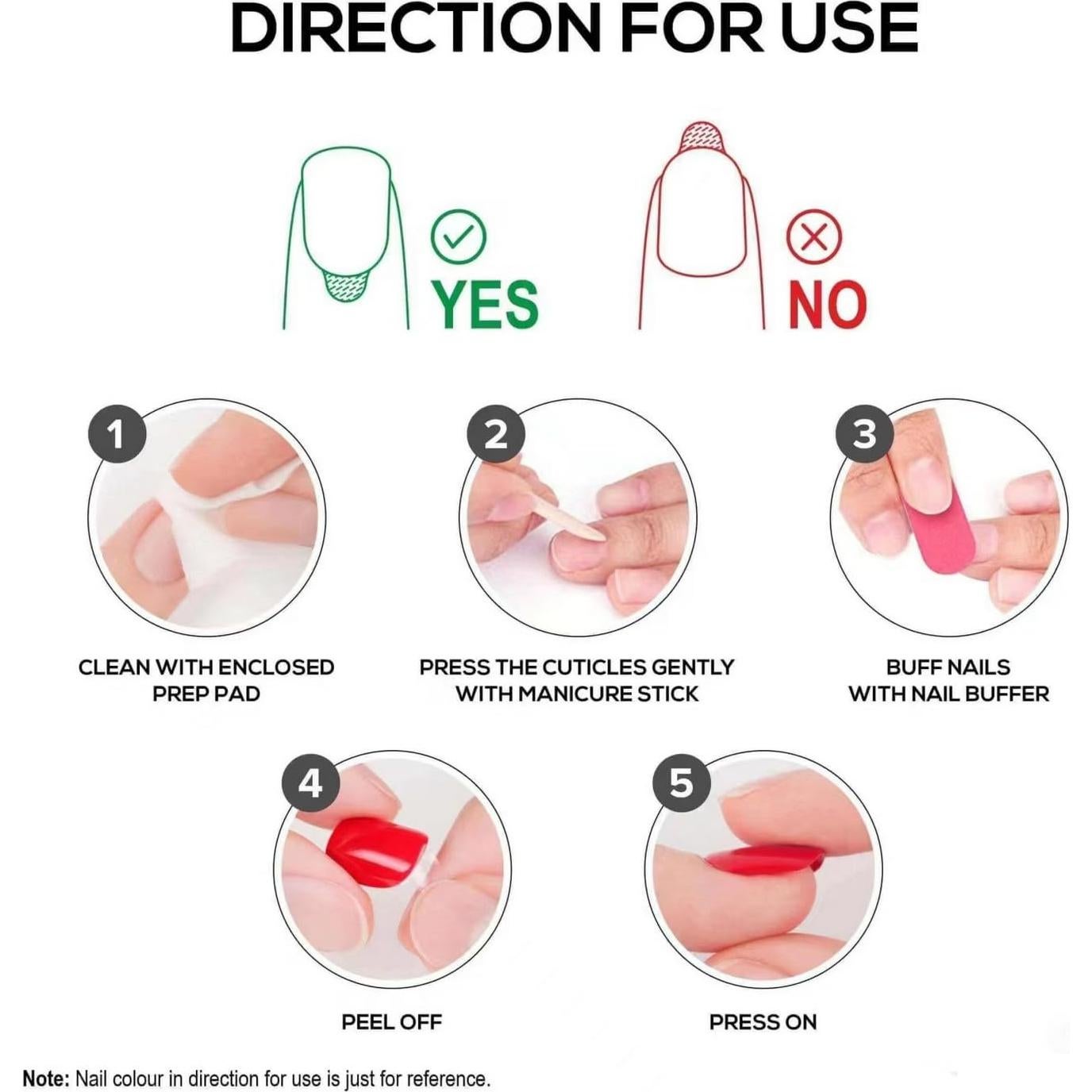 24 Uñas Postizas para Pies Acrílicas GritoSe con Brillo