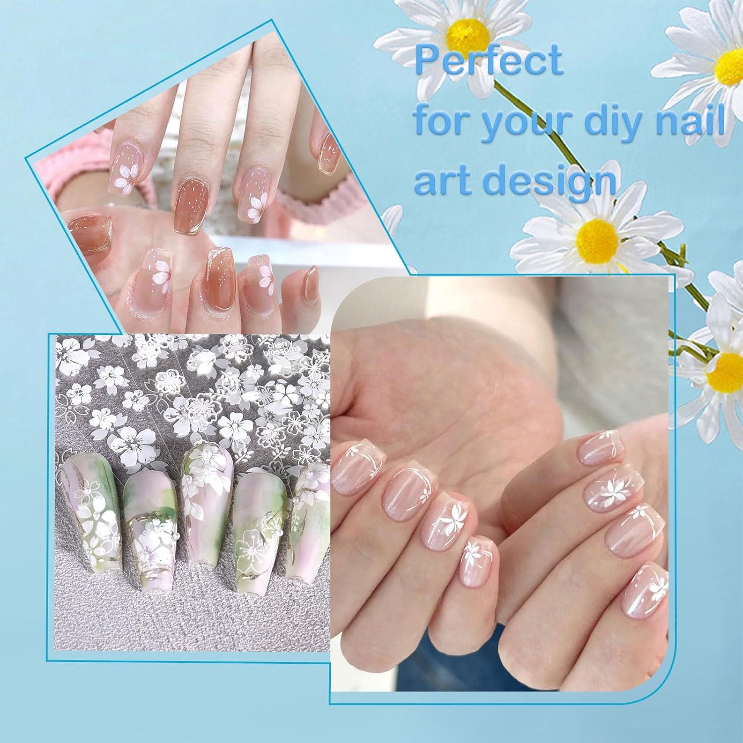 Calcomanías de Uñas 3D SIUSIO Flores de Primavera 5 Hojas