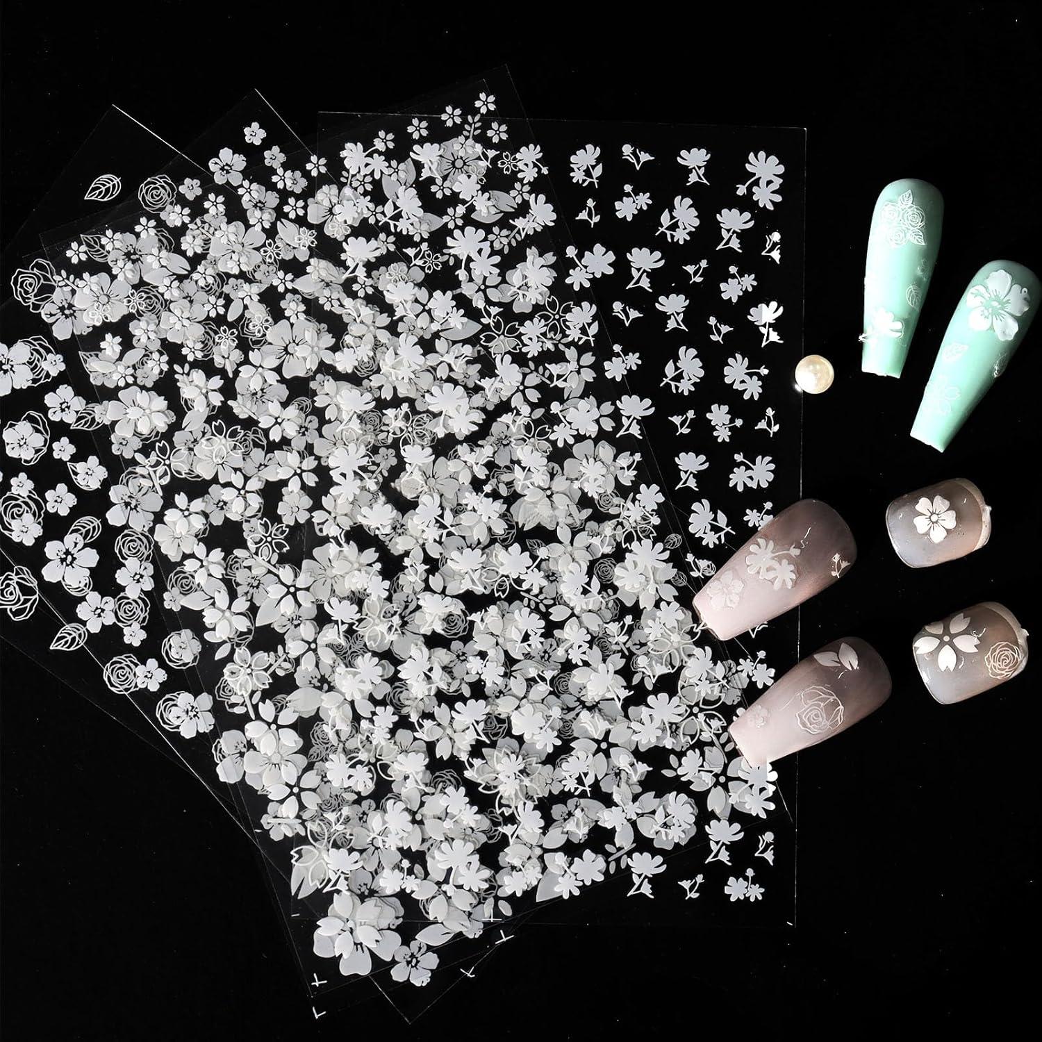 Calcomanías de Uñas 3D SIUSIO Flores de Primavera 5 Hojas