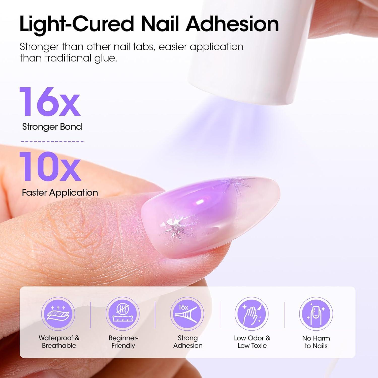 Gellen 360 Pcs Tabs Adhesivos para Uñas UV - 15 Hojas