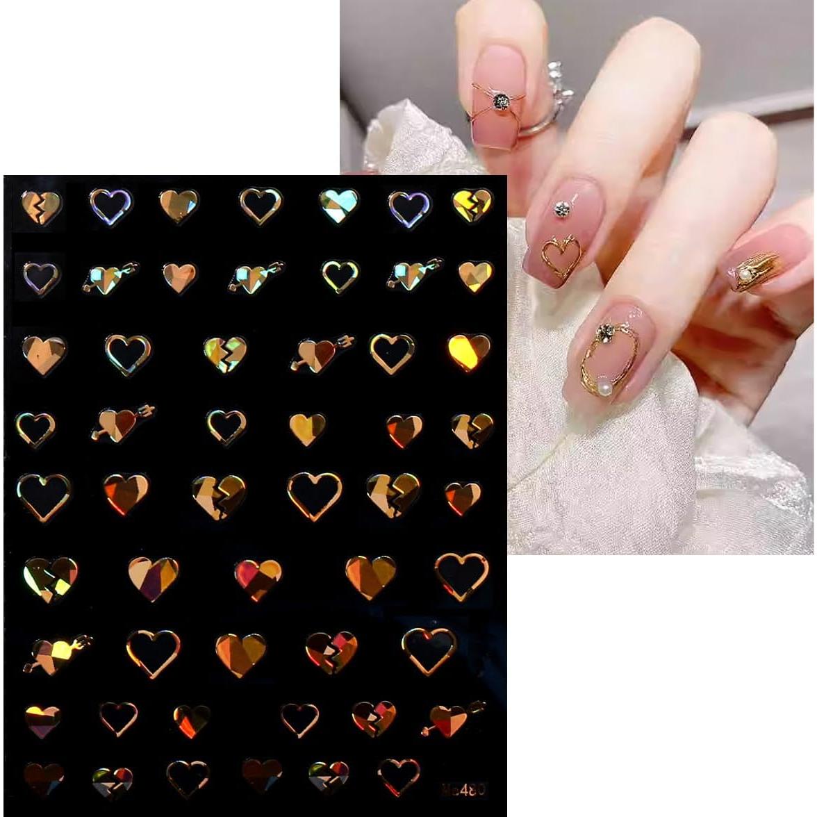 Calcomanías de Uñas JMEOWIO 9 Hojas Mármol Oro Autoadhesivas