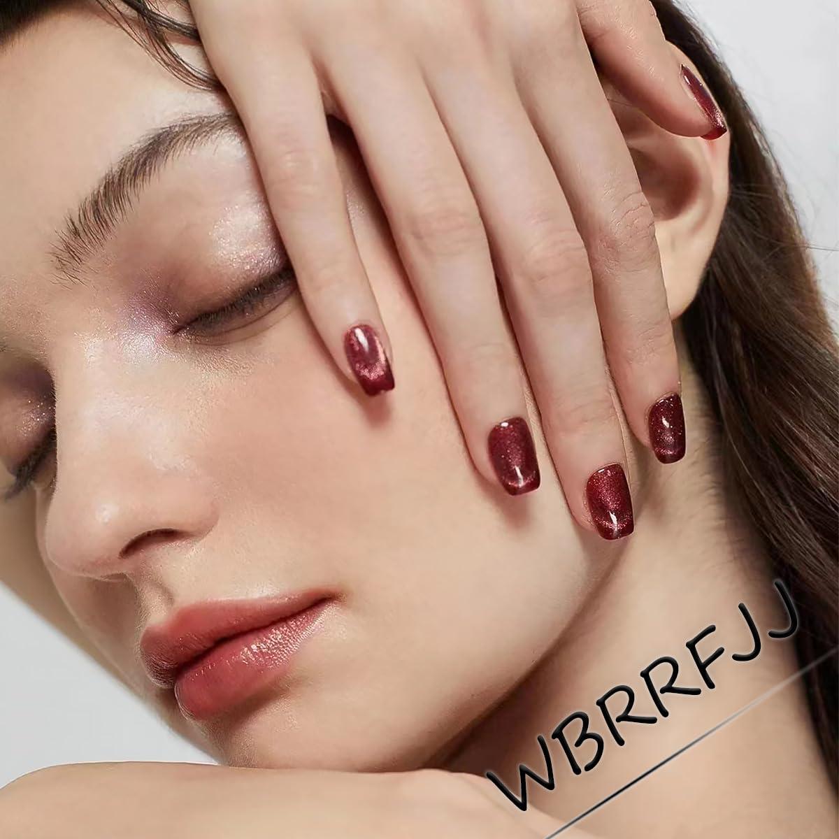 Uñas Postizas Cortas Francesas Marrones WBRRFJJ 24 Pcs