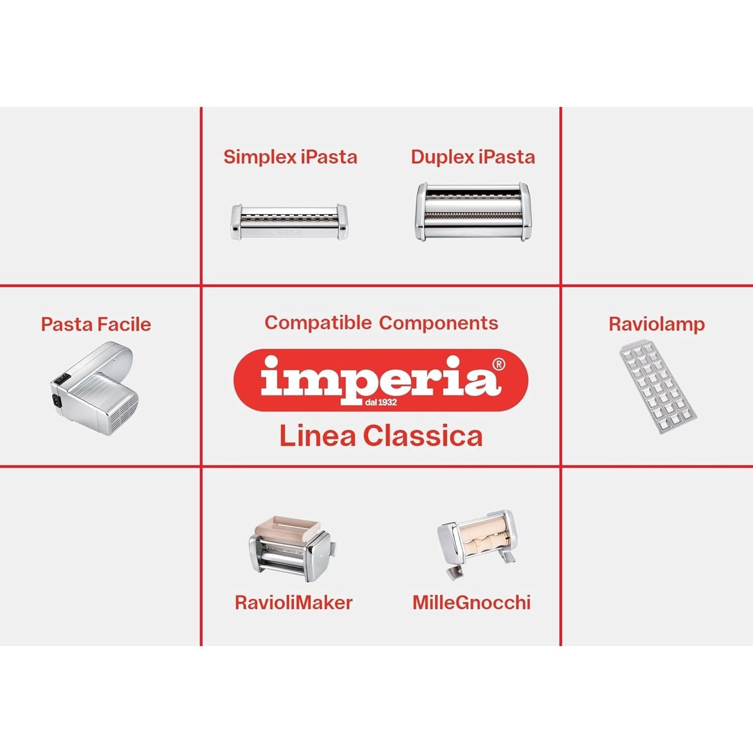 Máquina de Pasta Imperia 4100 Acero 150mm Fettuccine