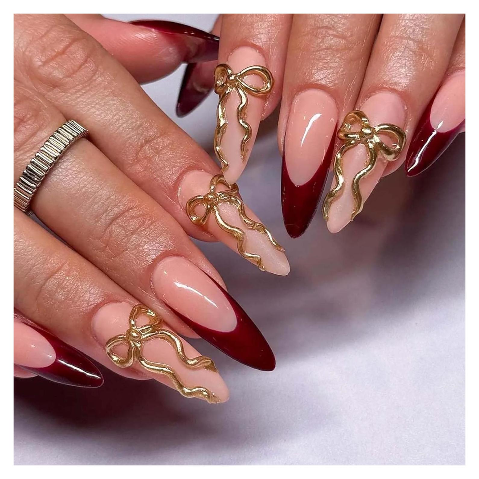 Uñas Postizas Estileto KASOICRA 24 Pcs con Pegamento y Lima