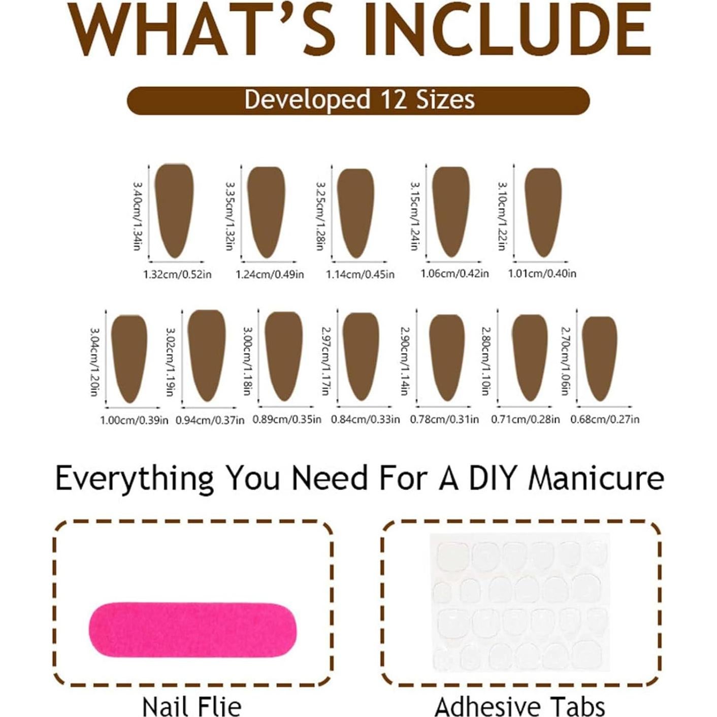 Uñas Postizas Estileto KASOICRA 24 Pcs con Pegamento y Lima