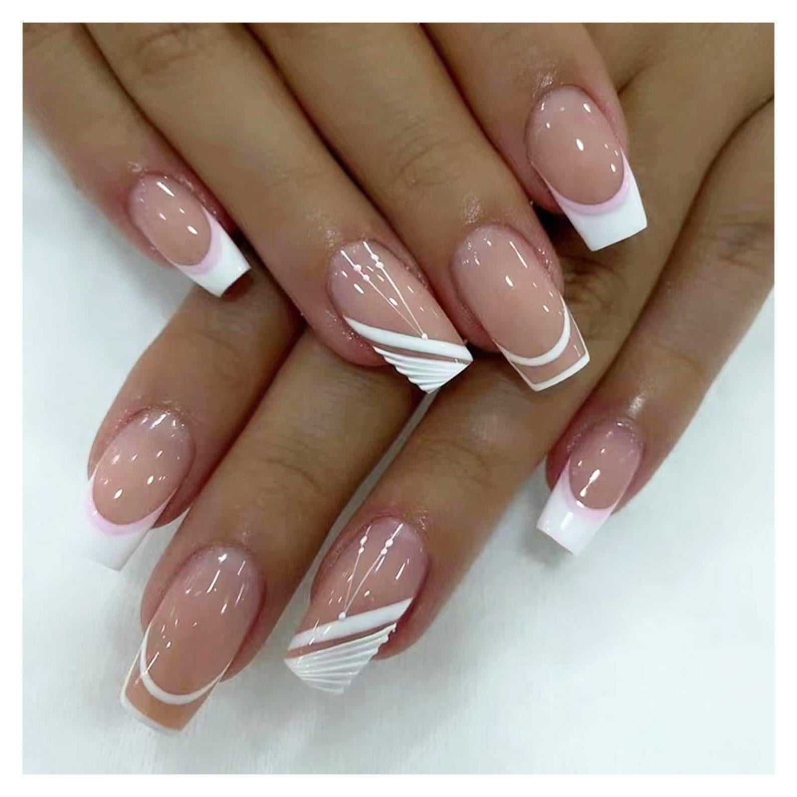 Uñas Postizas Acrílicas Reutilizables Tyuimhx - 24 Piezas