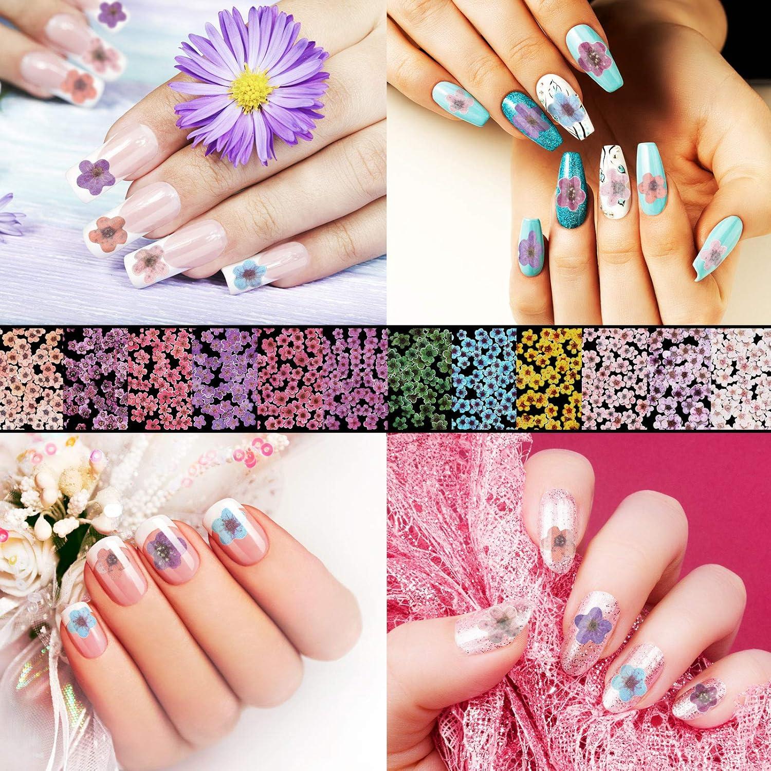 Maitys 3 Cajas 1080 Pcs Flores 3D para Uñas DIY Coloridas