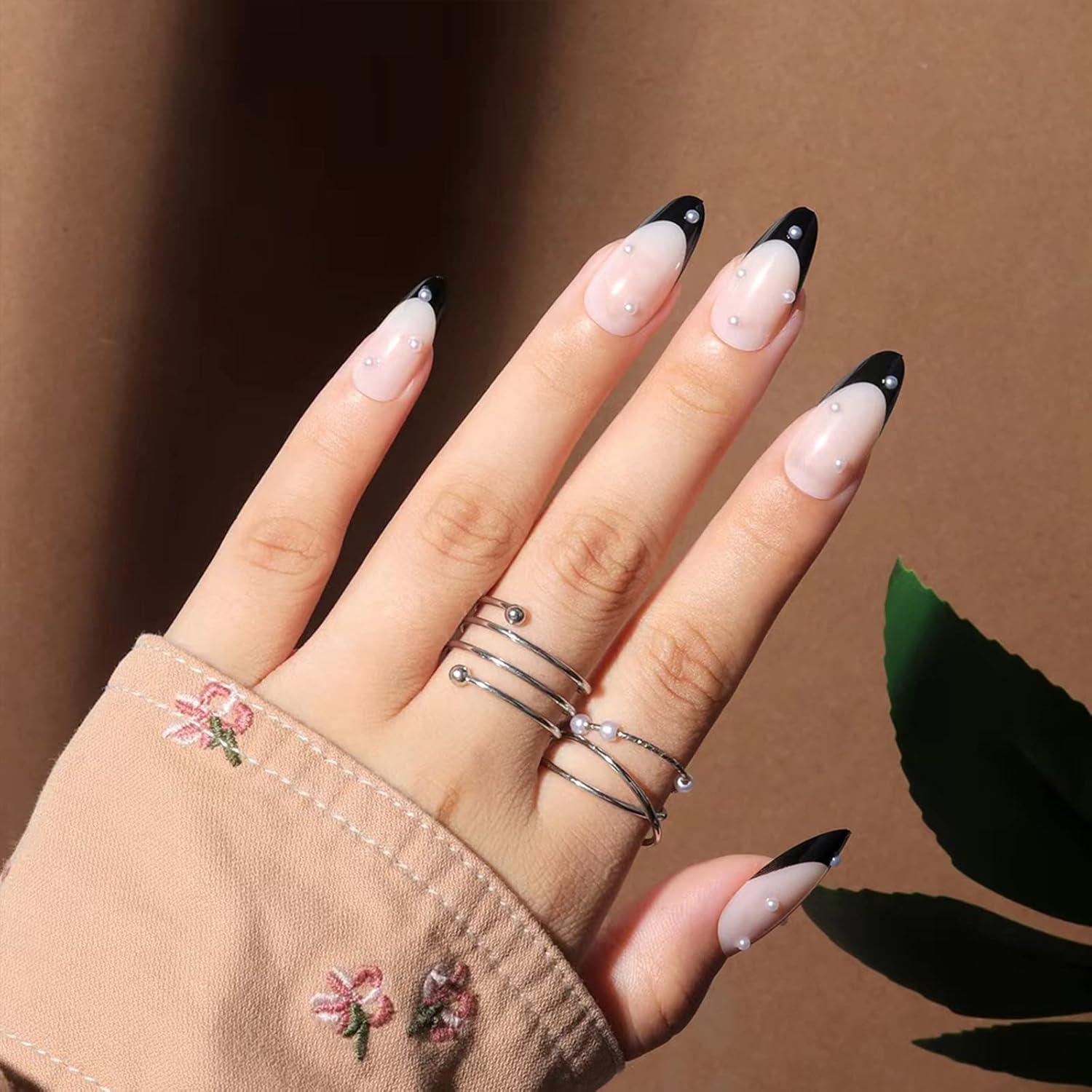 6 Paquetes Uñas Postizas Medianas Misssix 144 Pcs Almendras