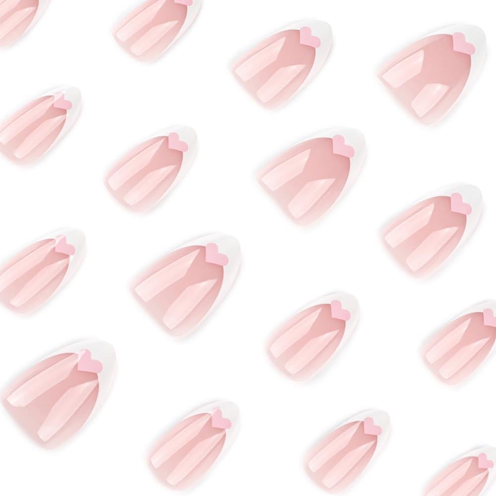 Kit de Uñas Postizas Cortas Almendras YEFIUO 24 Piezas