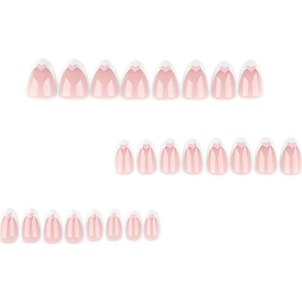 Kit de Uñas Postizas Cortas Almendras YEFIUO 24 Piezas