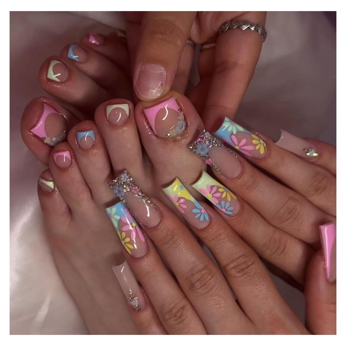 Kit de Uñas Falsas Presionadas 48 Piezas Teilihai