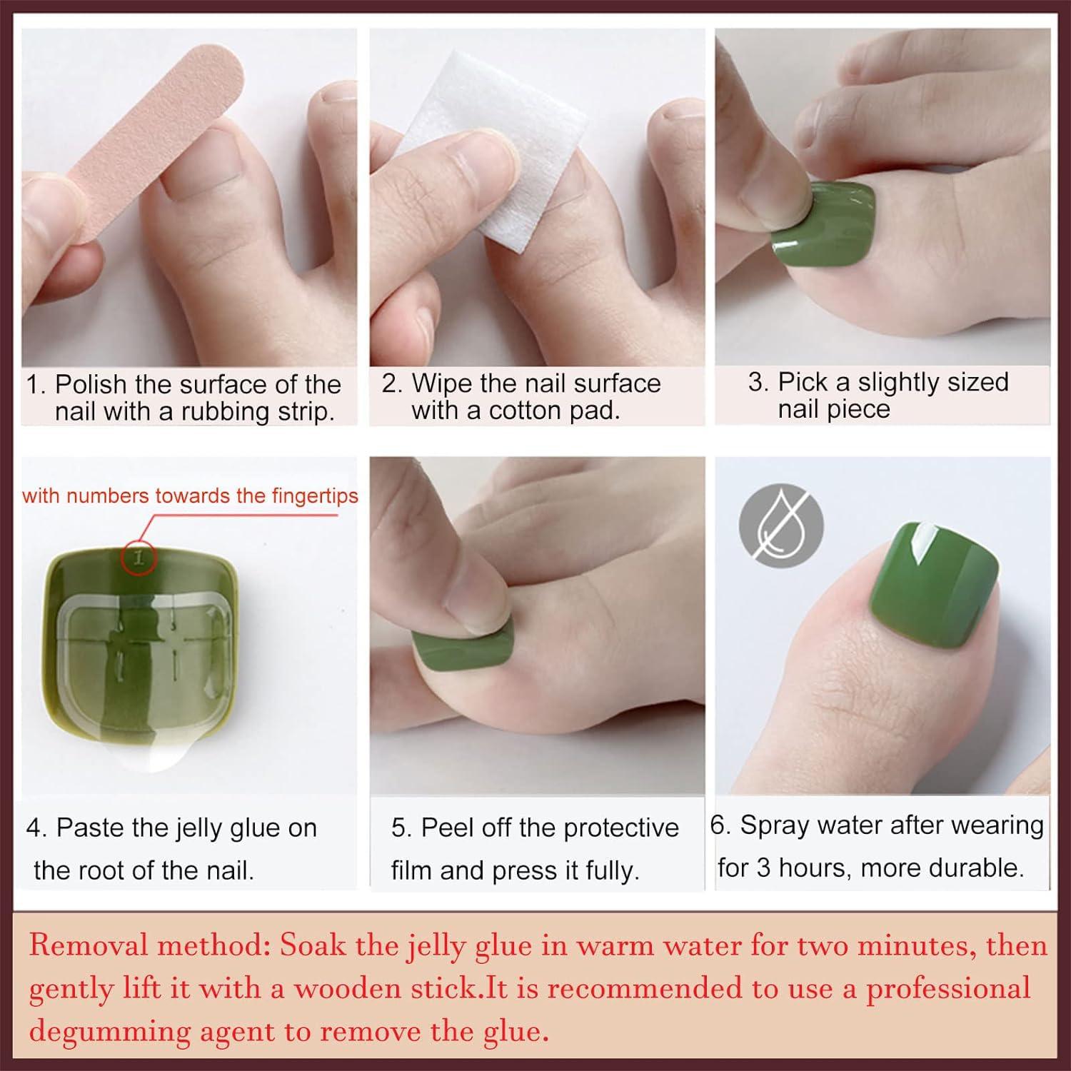 Kit de Uñas Falsas Presionadas 48 Piezas Teilihai